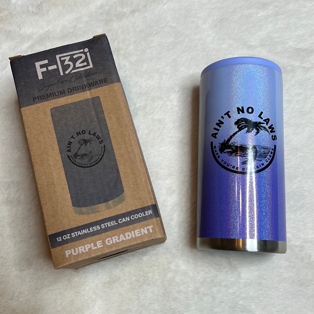F-32 12oz Stainless Steel Premium Can Cooler - Purple